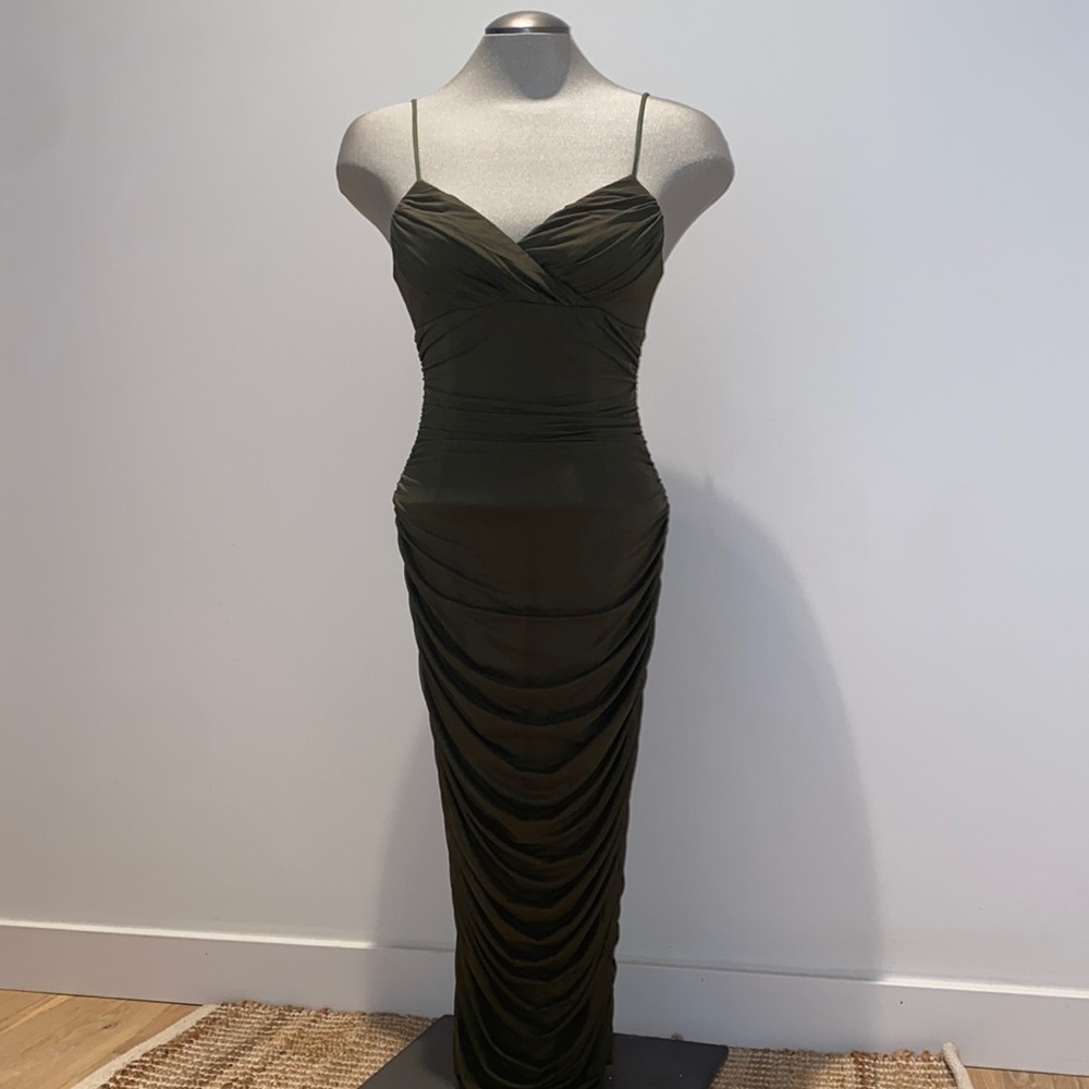 Alice Elle BodyCon, Olive Green, Midi Dress 0-2/4